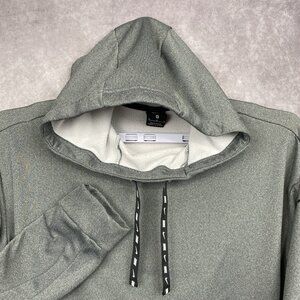 Nike Hoodie Sweatshirt Mens Medium Grey Pocket Drawstring Swoosh Workout Gym
